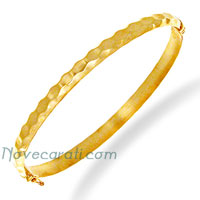 Yellow gold 5 mm tube bangle