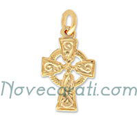 Yellow gold cross pendant with celtic design