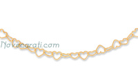 Yellow gold heart link chain