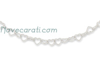 White gold heart link chain